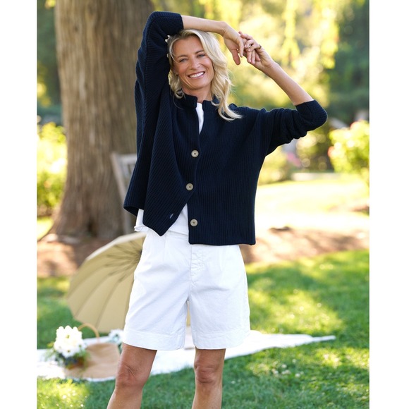 Eileen & Frank Marine Montecito Cardigan Sz M - Picture 8 of 13